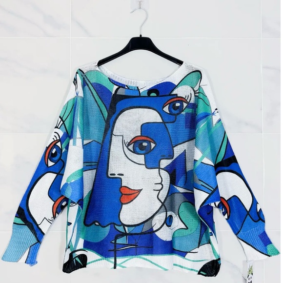 MADE IN ITALY PRINT KNIT SWEATER - Picture 1 of 1